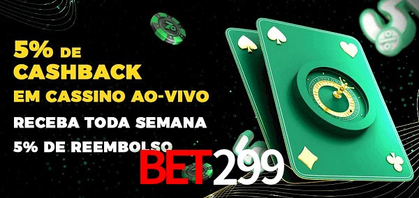 Promoções do cassino ao Vivo bet299